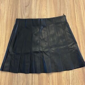 Zara Black Faux Leather Mini Skirt